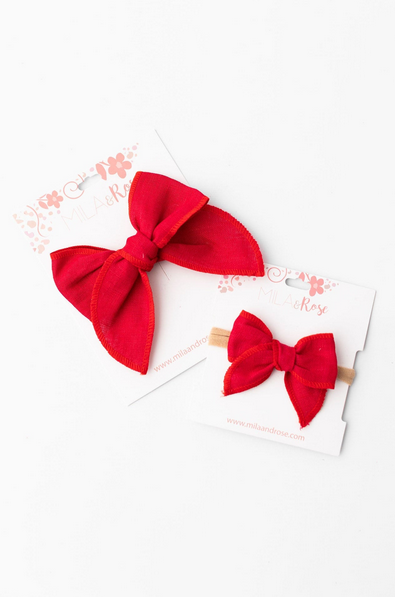 Classic Hair Bow Red