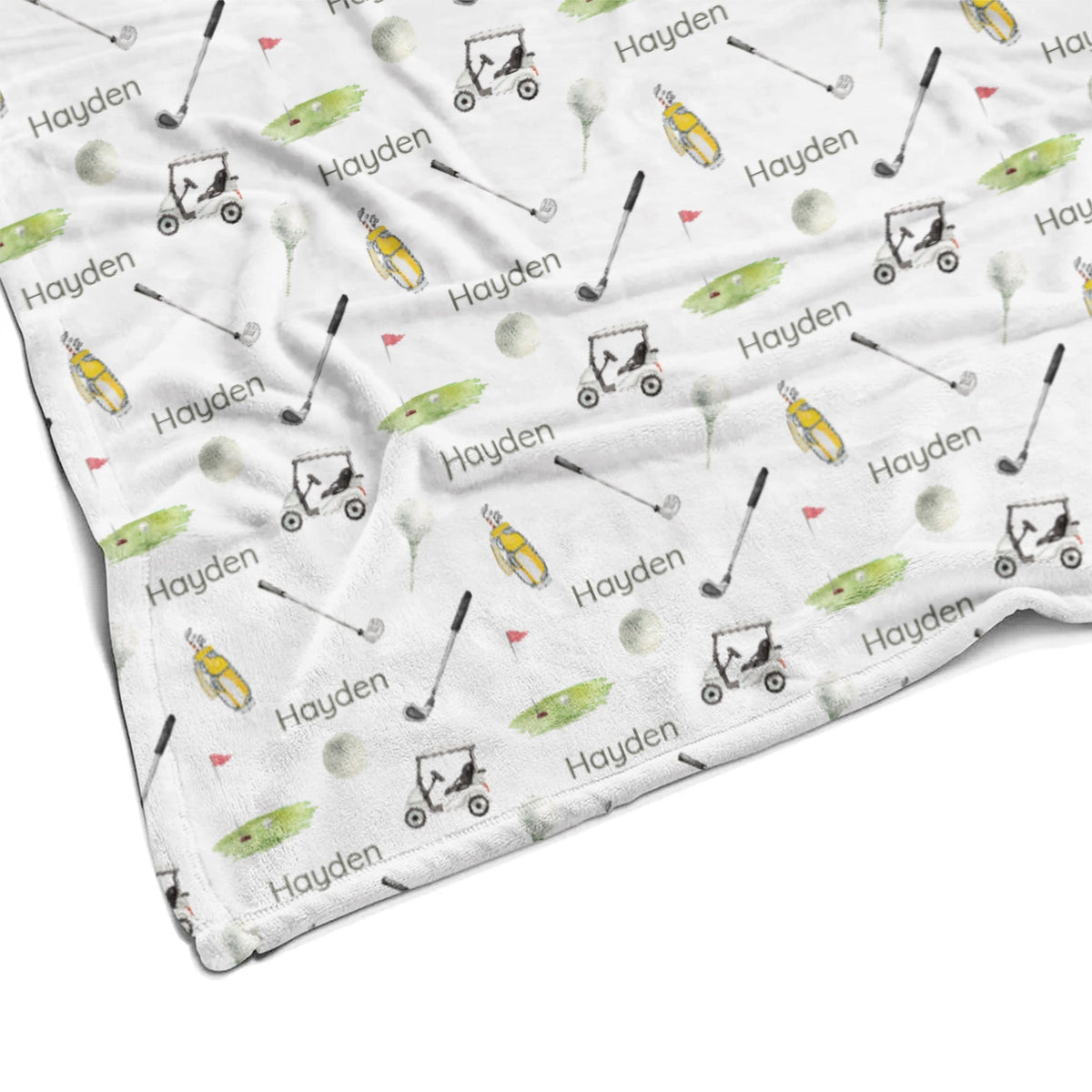 Sugar + Maple Plush Minky Fleece Personalized Blanket | Putter's Paradise