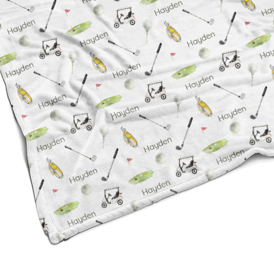 Sugar + Maple Plush Minky Fleece Personalized Blanket | Putter's Paradise