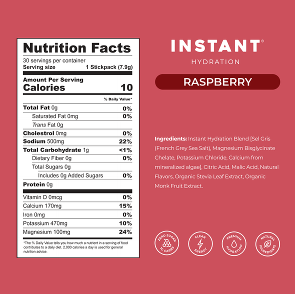 Premium Electrolyte Drink Mix- Raspberry