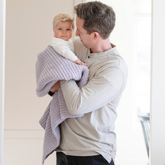 WISTERIA PURPLE  - WAFFLE KNIT RECEIVING BLANKETS