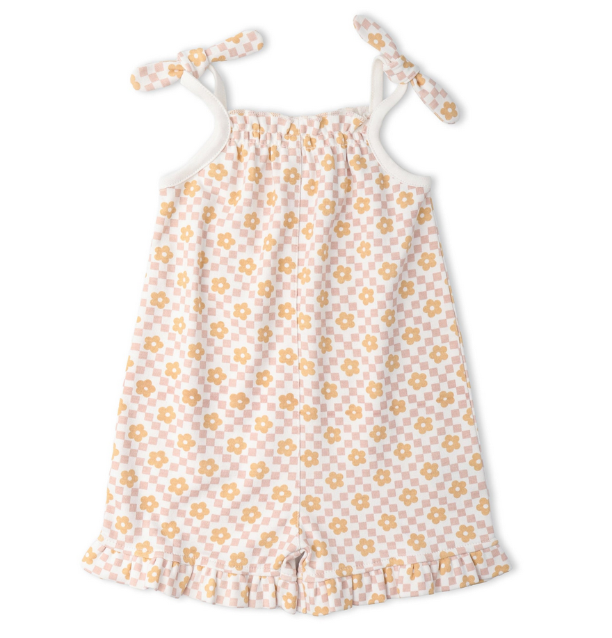 Organic Ruffle Jumpsuit - Pop Floral