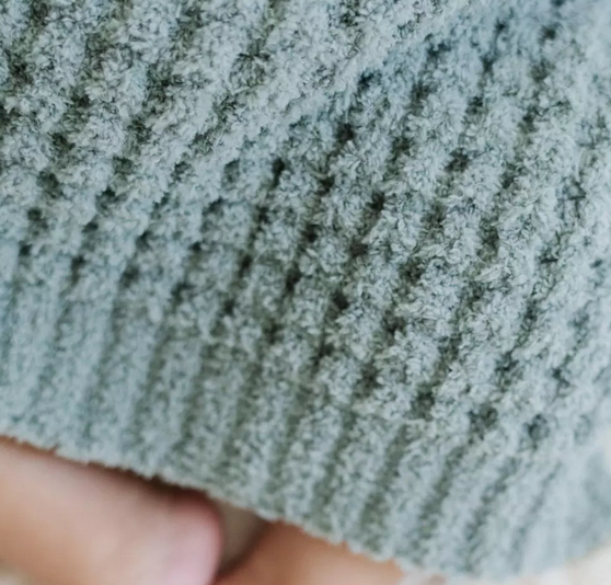 ELM GREEN - WAFFLE KNIT RECEIVING BLANKETS