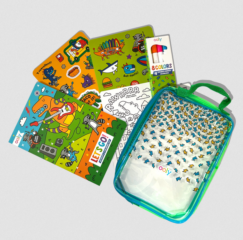 Let's Go! Activity & Coloring Kit - Robo Dinos