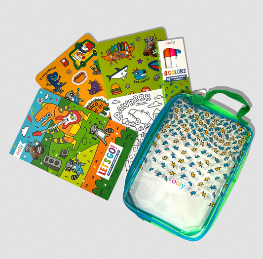 Let's Go! Activity & Coloring Kit - Robo Dinos