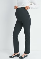 Black High Rise Kick Flare Maternity Knit Pants