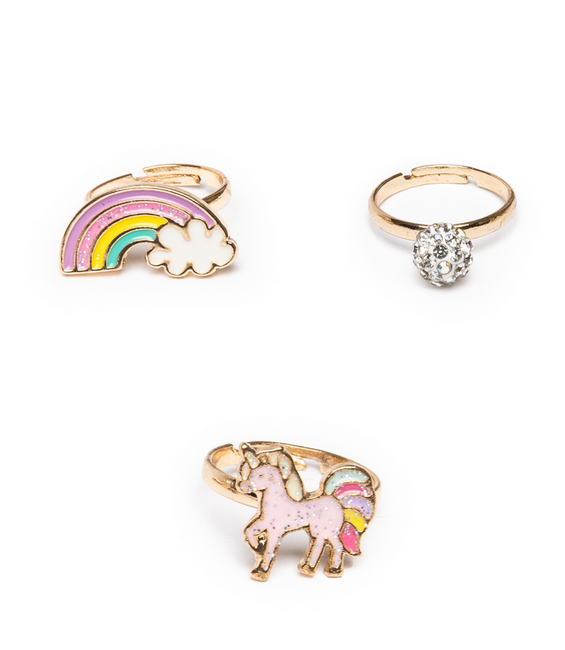 Boutique Unicorn Rainbow Rings 3 pieces