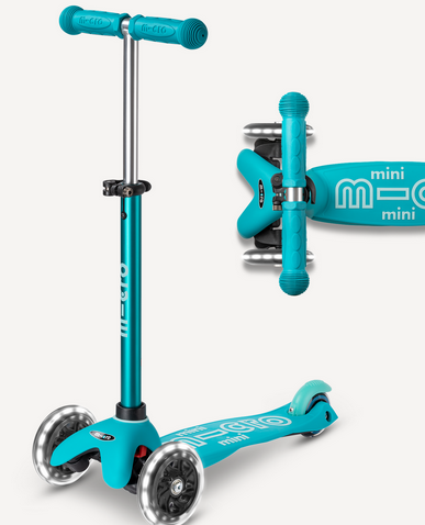 Micro Mini LED Scooter Aqua