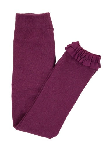 Footless Ruffle Tights Eggplant Harvest