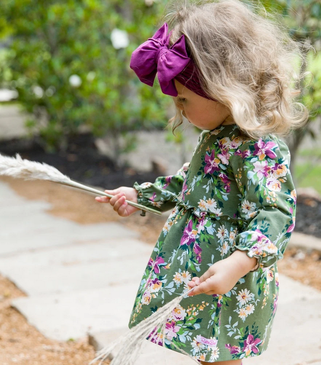 Knit Long Sleeve Skirted Romper ENCHANTED GARDEN