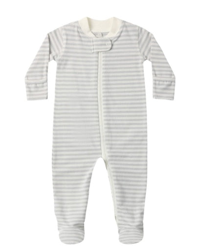 ZIP LONG SLEEVE SLEEPER FOOTIE CLOUD STRIPE
