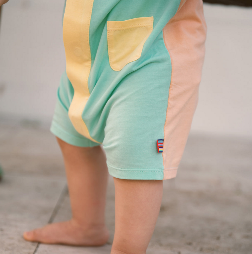 COLORBLOCK ALOE SHORT ROMPER