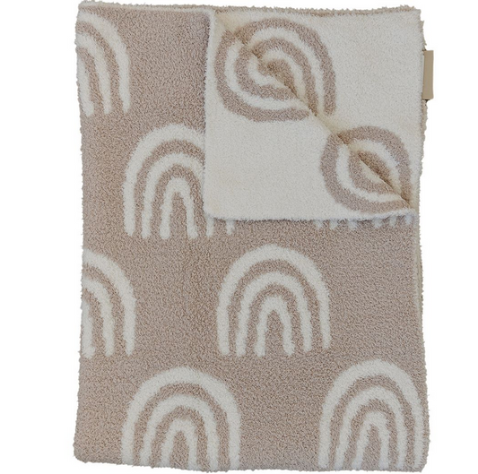 Taupe Rainbow Plush Blanket