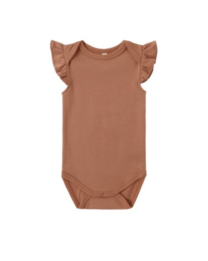 FLUTTER SLEEVE BODYSUIT POPPY