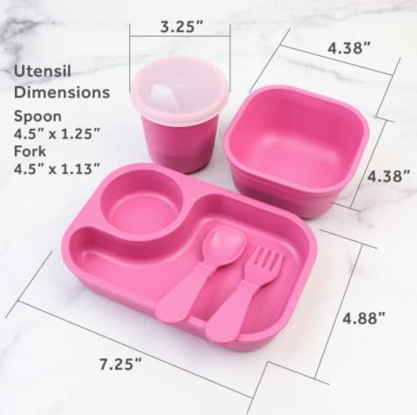 Tiny Dining 1st Meals Set - Bright Pink