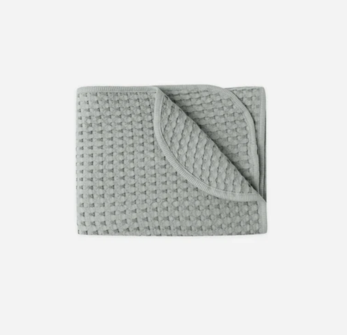 WAFFLE BABY BLANKET || STEEL BLUE