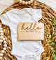 hello my name is -Cursive  Birth Announcement