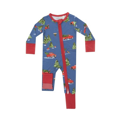 Vintage Red Truck - 2 Way Zipper Romper Pajamas