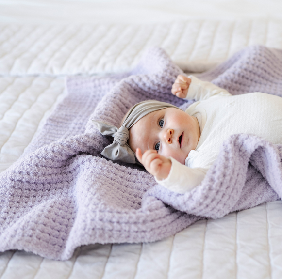 WISTERIA PURPLE  - WAFFLE KNIT RECEIVING BLANKETS