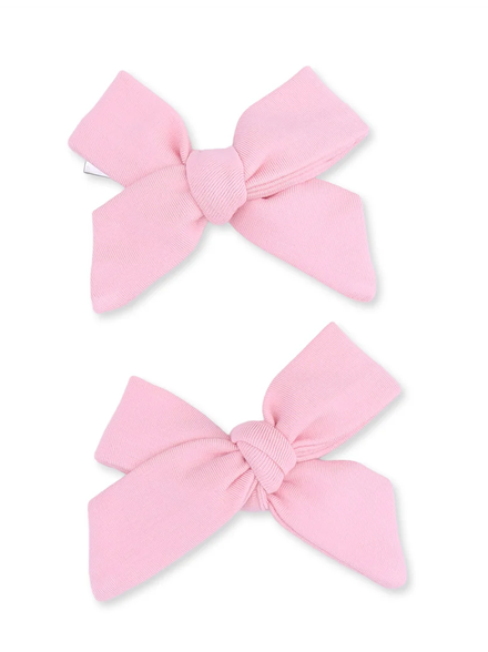 Solid Candy Pink - 2 Pack Bow Clips