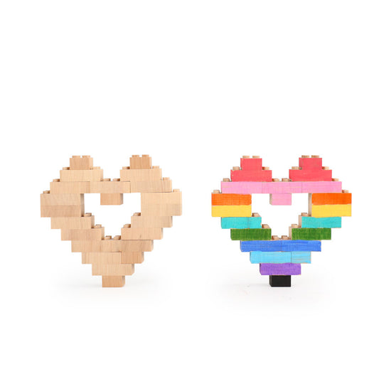 22-pcs Wooden Color My Heart Building Block Set