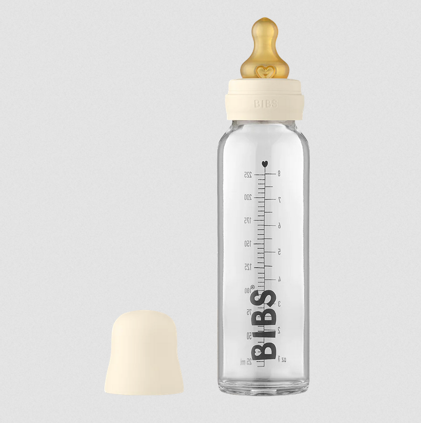 BIBS Baby Glass Bottle Complete Set -8oz-Ivory