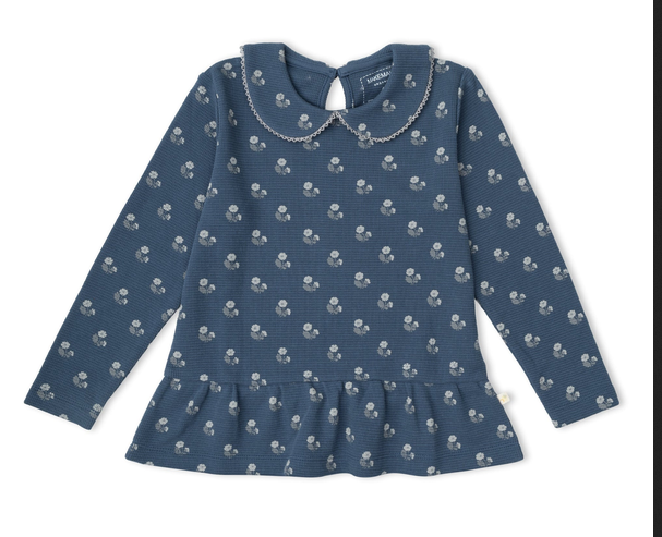 Organic Set- Indigo Blossom Top + Navy Bottom