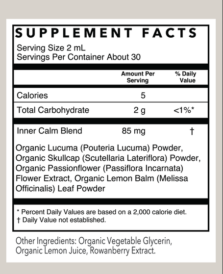 Inner Calm Herbal Tincture (Anxiety Support Tincture) | 2 Oz