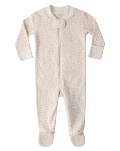 ZIP LONGSLEEVE SLEEPER FOOTIE DITSY