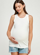 Basic Ribbed Scoop Neck Maternity Tank - Off White
