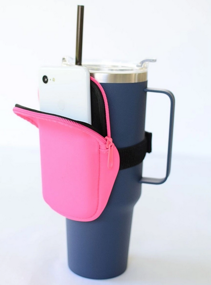 Water Bottle Tumbler Pouch Wallet Fanny Pack  Hot Pink