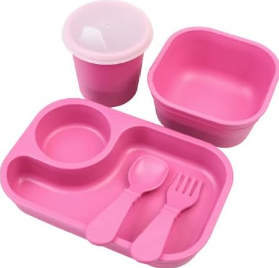 Tiny Dining 1st Meals Set - Bright Pink