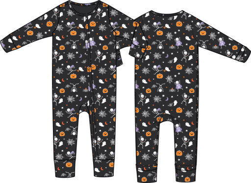 *Halloween Skeleton Buddies - Glow in the Dark - Convertible Romper