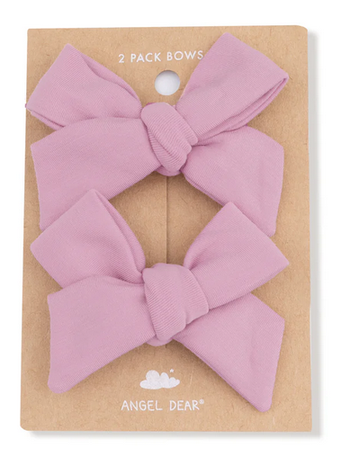 Basics - Cameo Pink - Bamboo  - Bow Clips 2 Pack