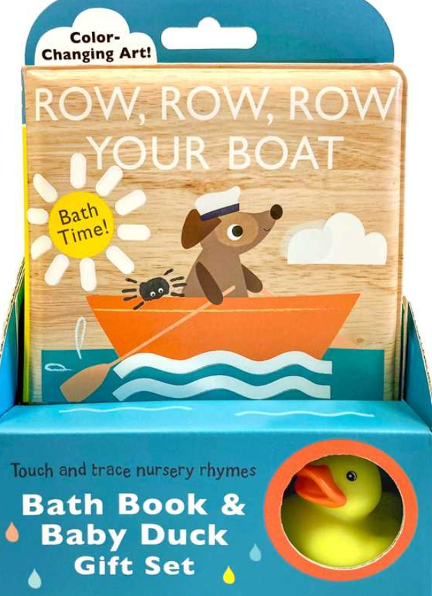 Touch and Trace -Nursery Rhymes Bath Book & Baby Duck Gift Set