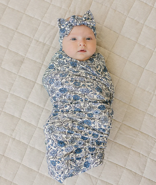 Bluebell Pointelle Bamboo Stretch Swaddle