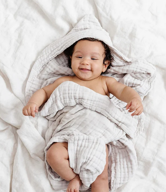 *Grey Infant Hooded Bath Towel