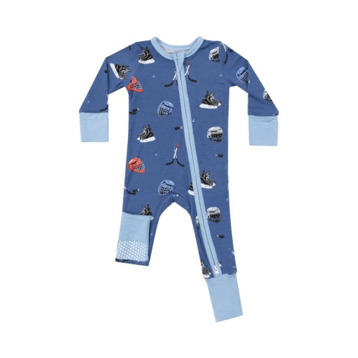 Hockey - 2 Way Zipper Romper-  Blue