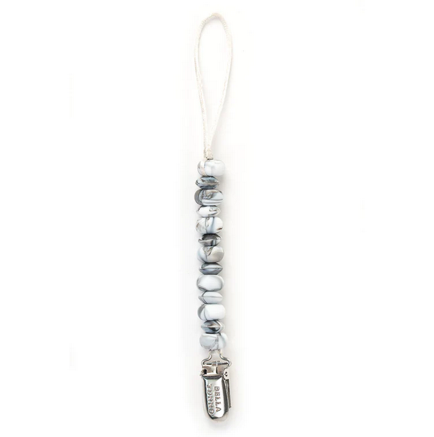 Pacifier Clip Black Marble