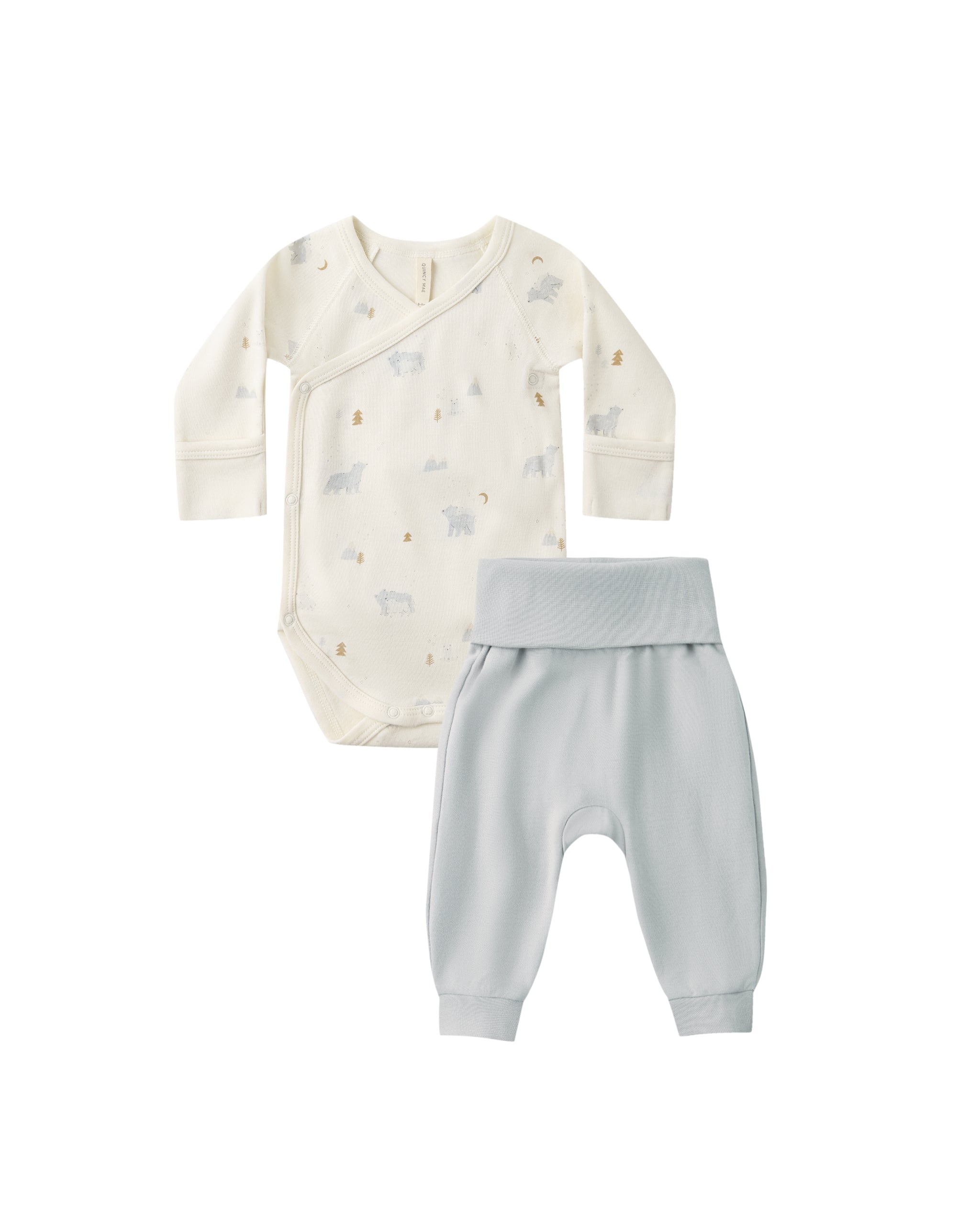 SIDE SNAP BODYSUIT + PANT SET || POLAR BEARS