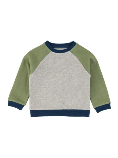 Knit Raglan Sweatshirt - Heather Gray Color Block