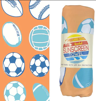 Kids Hooded UPF 50+ Sunscreen Towel (Sports)