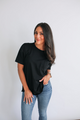 Relaxed Fit Zip Breastfeeding Tee Black