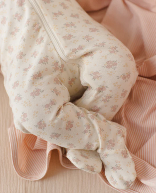 ZIP LONG SLEEVE SLEEPER FOOTIE FLOWER FIELD