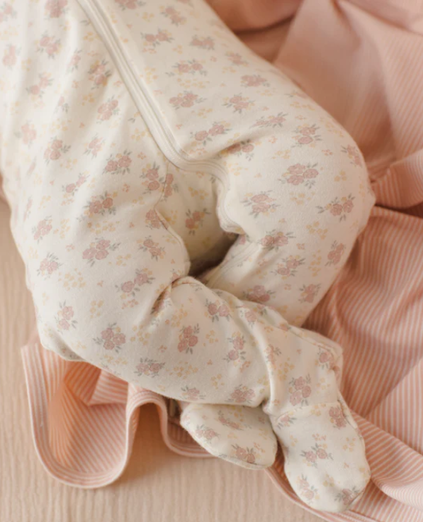 ZIP LONG SLEEVE SLEEPER FOOTIE FLOWER FIELD