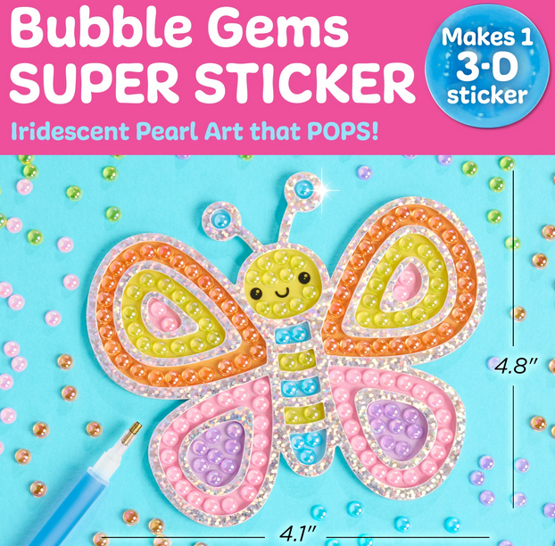 Bubble Gems Super Sticker Butterfly