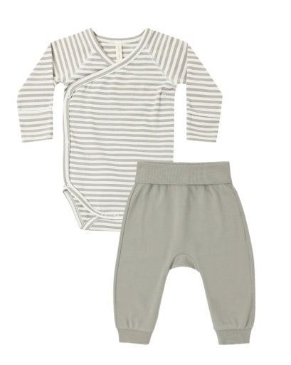 SIDE SNAP BODYSUIT + PANT SET LAUREL STRIPE