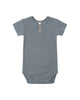 RIBBED HENLEY BODYSUIT OCEAN