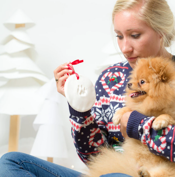 Pet Pawprint Christmas Keepsake Ornament