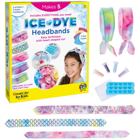 Ice-Dye Headbands DIY Craft Kit for Kids Makes 5 Headbands